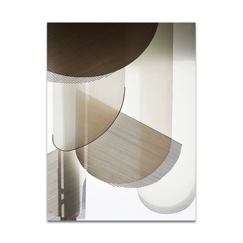 3PCS Frameless Abstract Beige and Gold Geometric Poster Modern Wall Art Pictures Minimalist Canvas Painting for Living Room Home