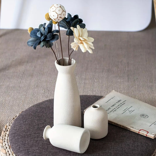 Set of 3 Ceramic Vase, Flower Vases for Rustic Home Decor, Modern Farmhouse Decor, Living Room Decor,Shelf Decor,Table Decor